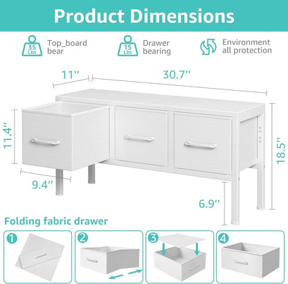 White Closet Storage Organizer With Fabric Drawers - Get it from Bo