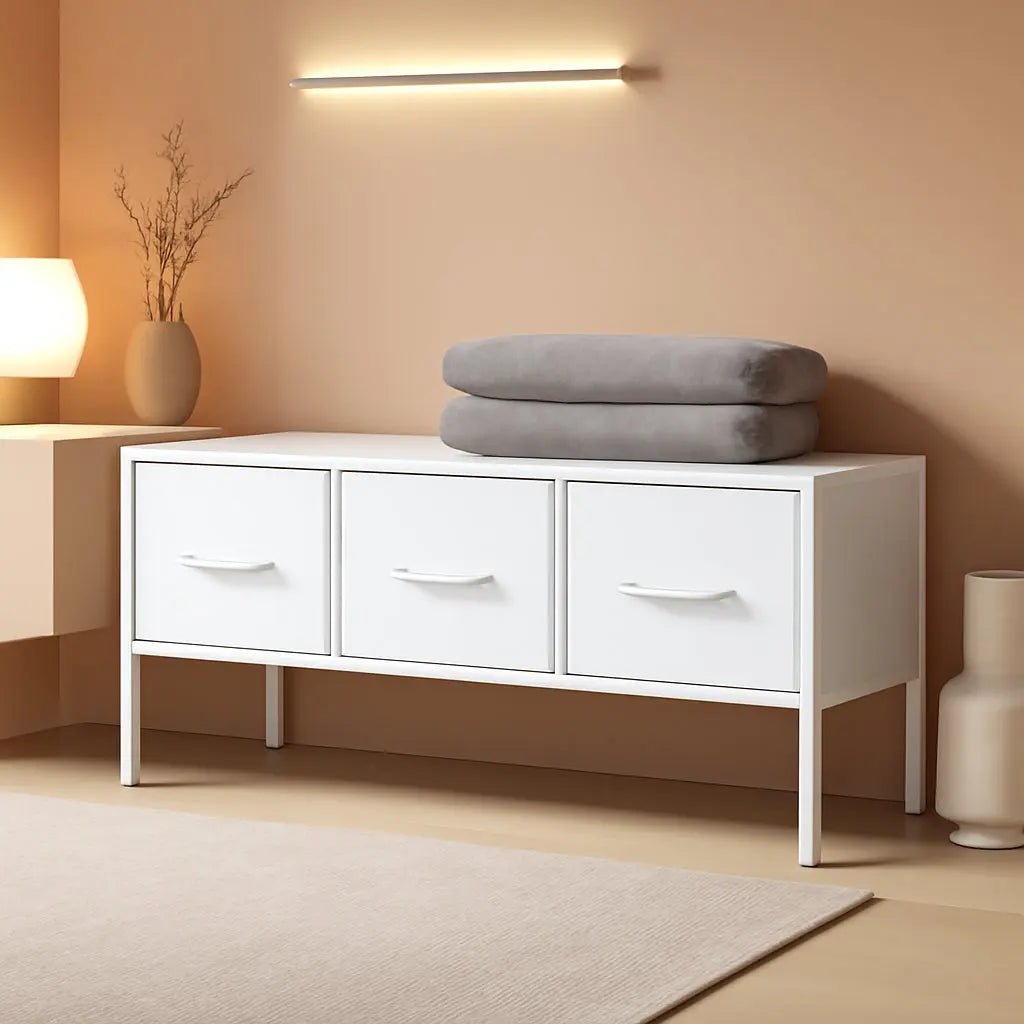 White Closet Storage Organizer With Fabric Drawers - Get it from Bo