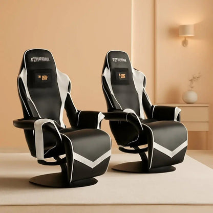White Gaming Recliner Cupholder And Adjustable Footrest - Get it from Bo