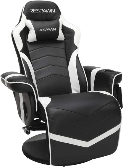 White Gaming Recliner Cupholder And Adjustable Footrest - Get it from Bo