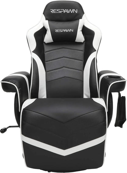 White Gaming Recliner Cupholder And Adjustable Footrest - Get it from Bo