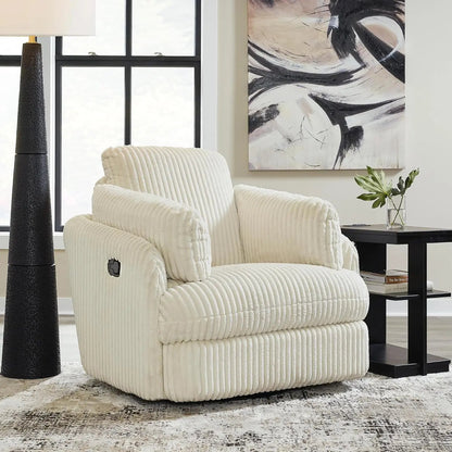 White Modern Swivel Glider Recliner With Hidden Storage - Get it from Bo