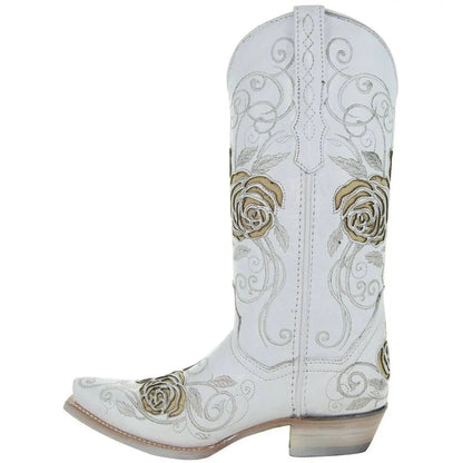 White Rose Inlayed Women's Cowgirl Boots (M50032) - Get it from Bo