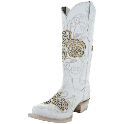 White Rose Inlayed Women's Cowgirl Boots (M50032) - Get it from Bo