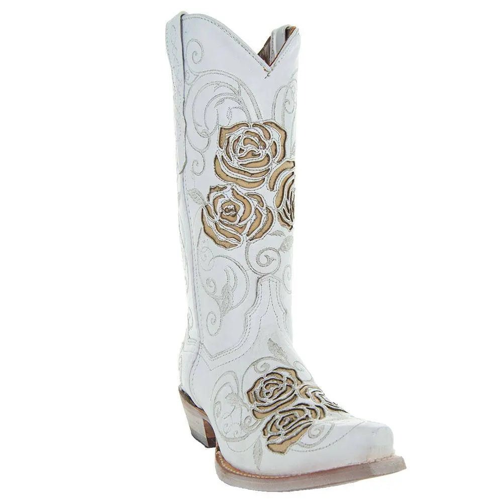 White Rose Inlayed Women's Cowgirl Boots (M50032) - Get it from Bo