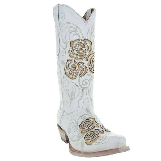 White Rose Inlayed Women's Cowgirl Boots (M50032) - Get it from Bo