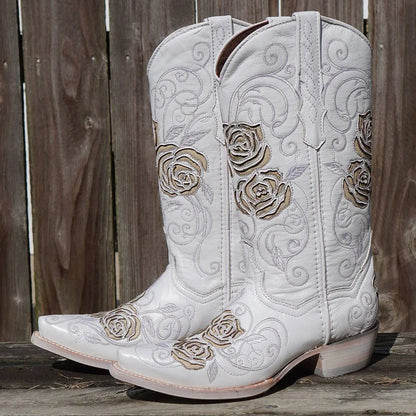 White Rose Inlayed Women's Cowgirl Boots (M50032) - Get it from Bo
