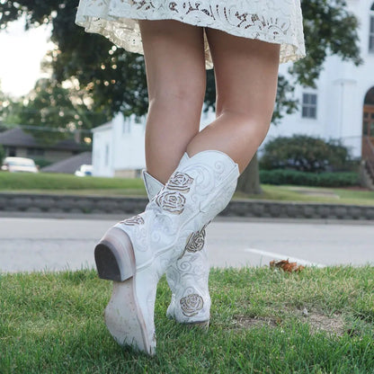 White Rose Inlayed Women's Cowgirl Boots (M50032) - Get it from Bo