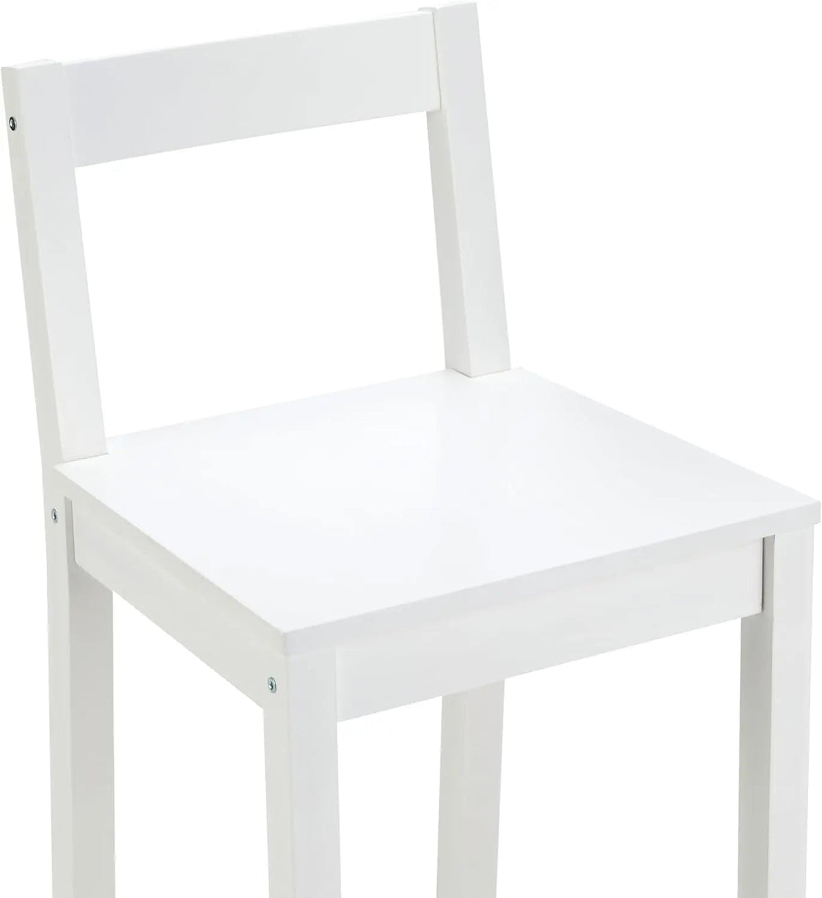 White Wooden Bar Stool With Backrest, Counter Height - Get it from Bo