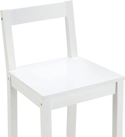 White Wooden Bar Stool With Backrest, Counter Height - Get it from Bo