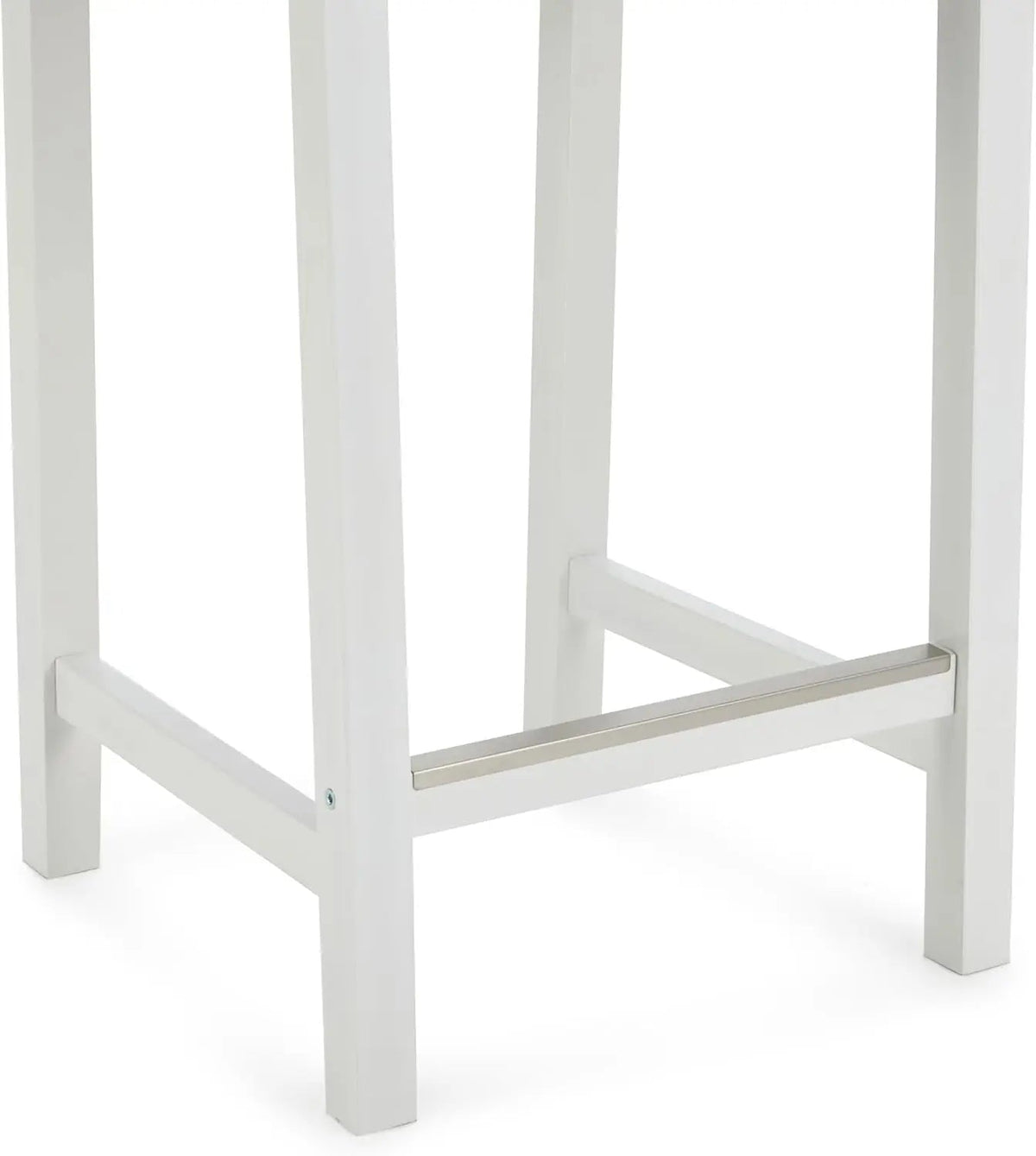 White Wooden Bar Stool With Backrest, Counter Height - Get it from Bo