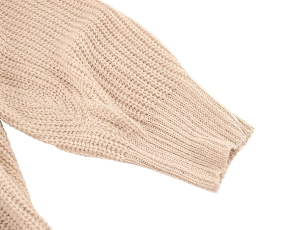Women Lantern Sleeve Cardigan Button Down Open Front Knit Sweater Coat - Get it from Bo