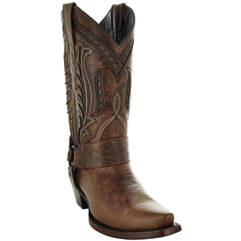 Women's Harness Boots | Brown Leather Harness Boots (M50039) - Get it from Bo