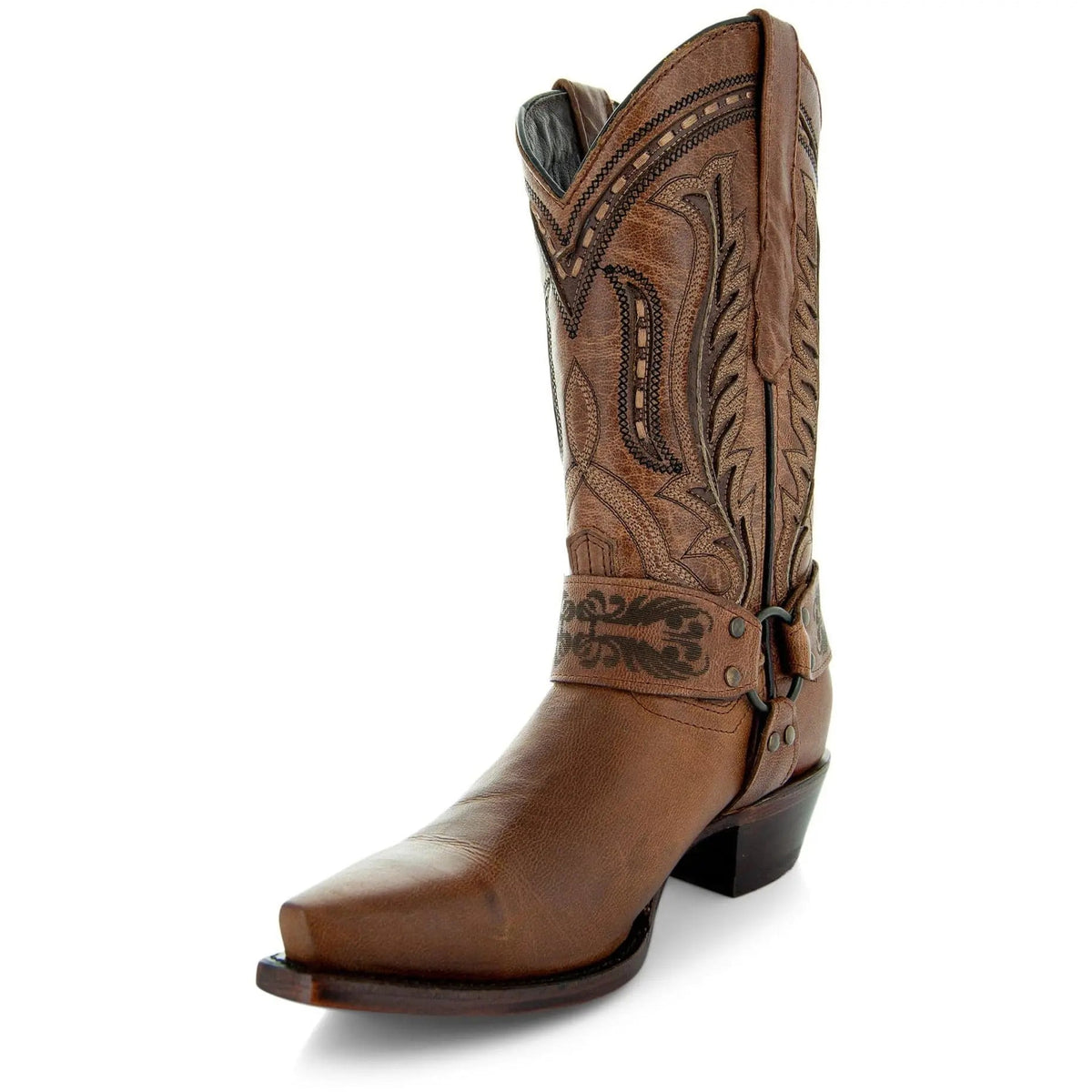Women's Harness Boots | Brown Leather Harness Boots (M50039) - Get it from Bo