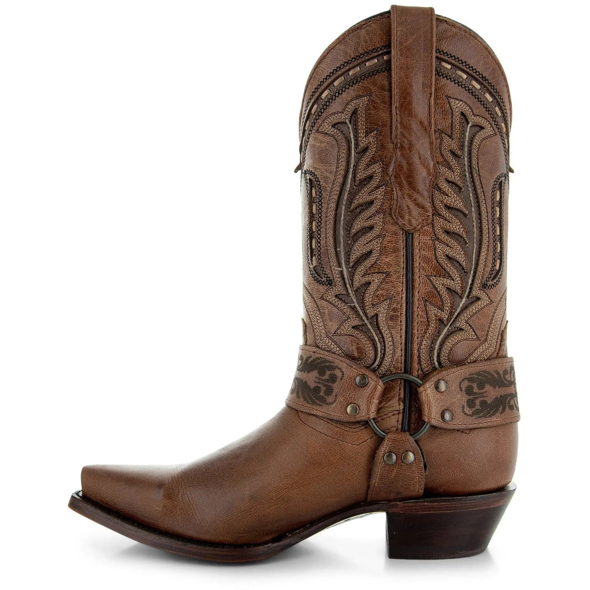 Women's Harness Boots | Brown Leather Harness Boots (M50039) - Get it from Bo