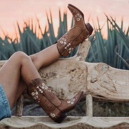 Women's Snipped Toe Western Boots | Floral Showstopper Cowgirl Boots (M50044) - Get it from Bo