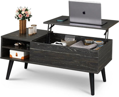 Wood Lift Top Coffee Table Hidden Compartment Charcoal - Get it from Bo